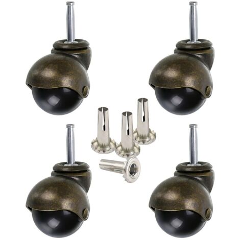 Ruedas esféricas de bronce de 40 mm, ruedas para muebles con casquillos, ruedas esféricas redondas, repuesto para muebles, sofás, sillas y gabinetes, paquete de 4