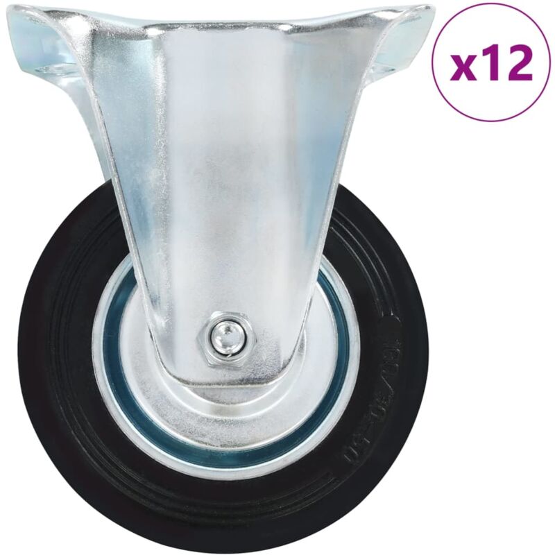 

vidaXL Ruedas fijas 12 unidades 100 mm