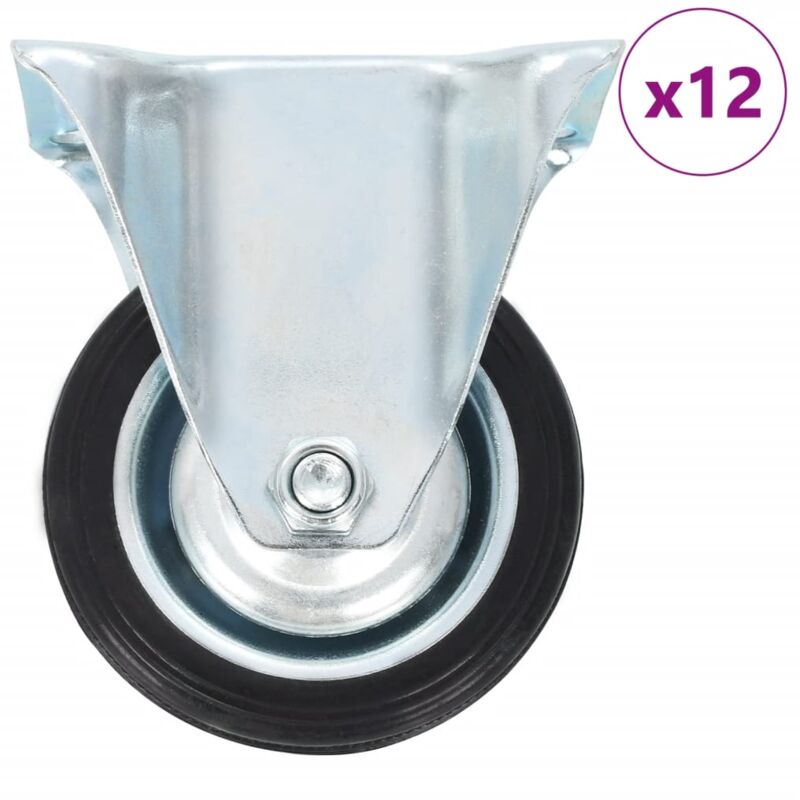 

vidaXL Ruedas fijas 12 unidades 75 mm