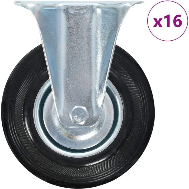 

vidaXL Ruedas fijas 16 unidades 125 mm