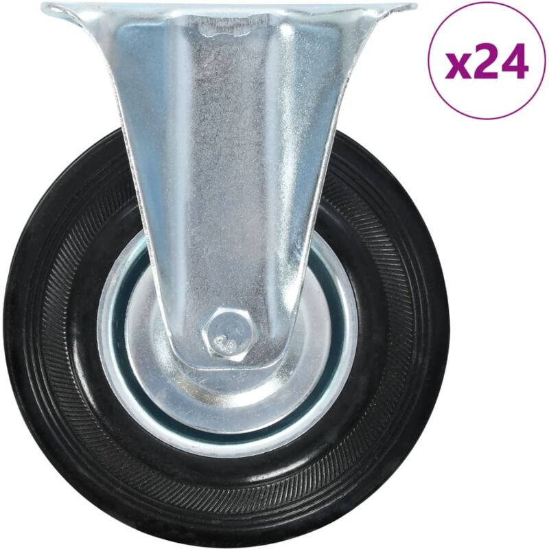 

vidaXL Ruedas fijas 24 unidades 125 mm