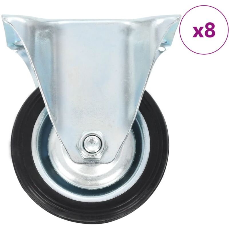 

vidaXL Ruedas fijas 8 unidades 75 mm