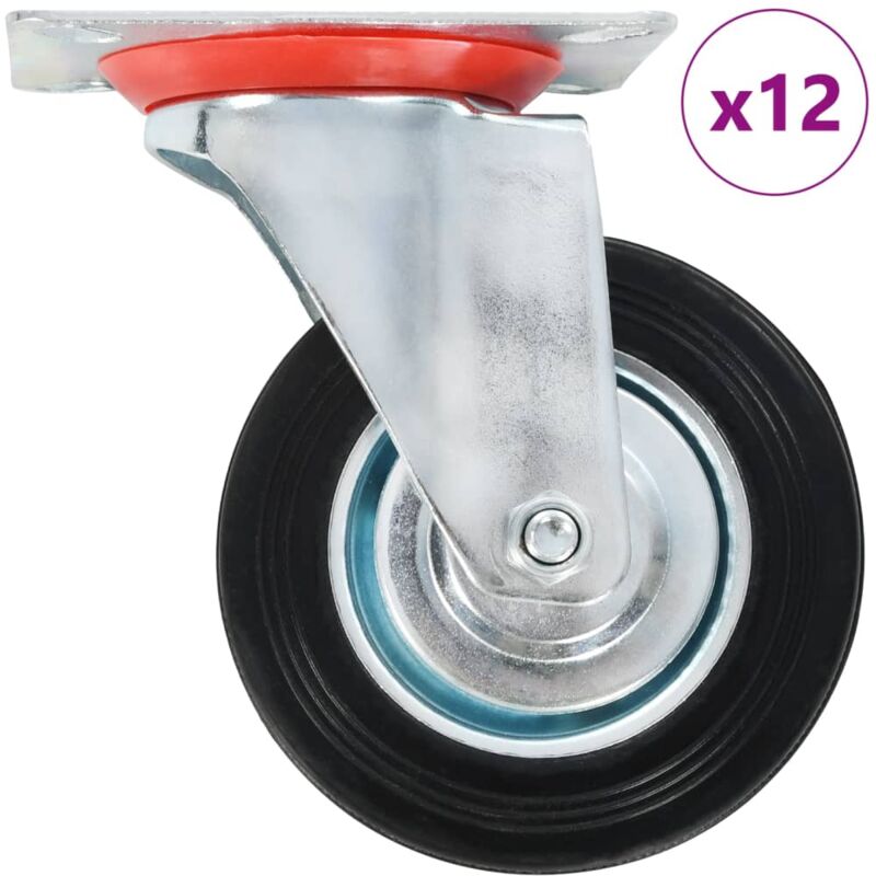 

vidaXL Ruedas giratorias 12 unidades 100 mm