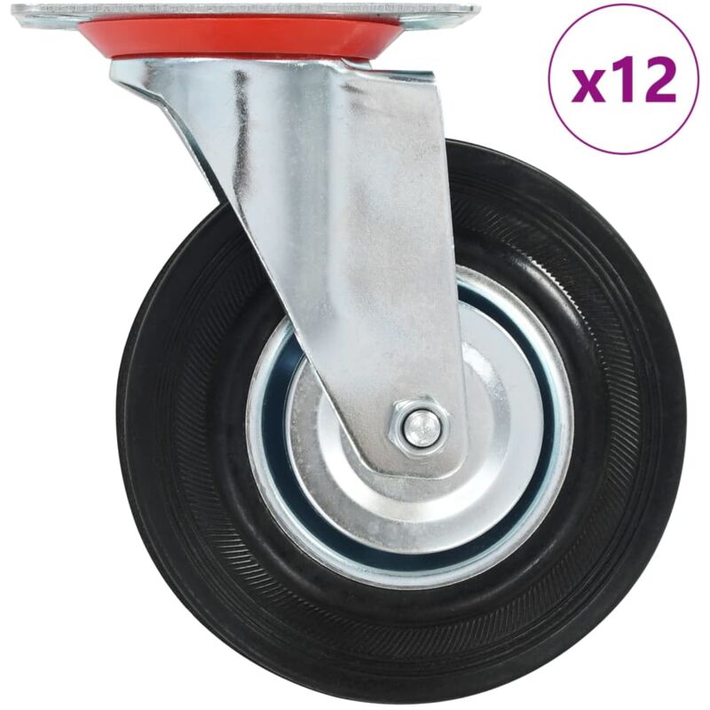 

vidaXL Ruedas giratorias 12 unidades 125 mm