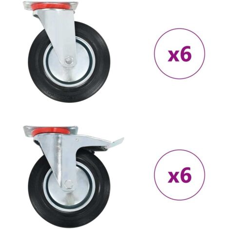 Ruedas giratorias 12 unidades 200 mm
