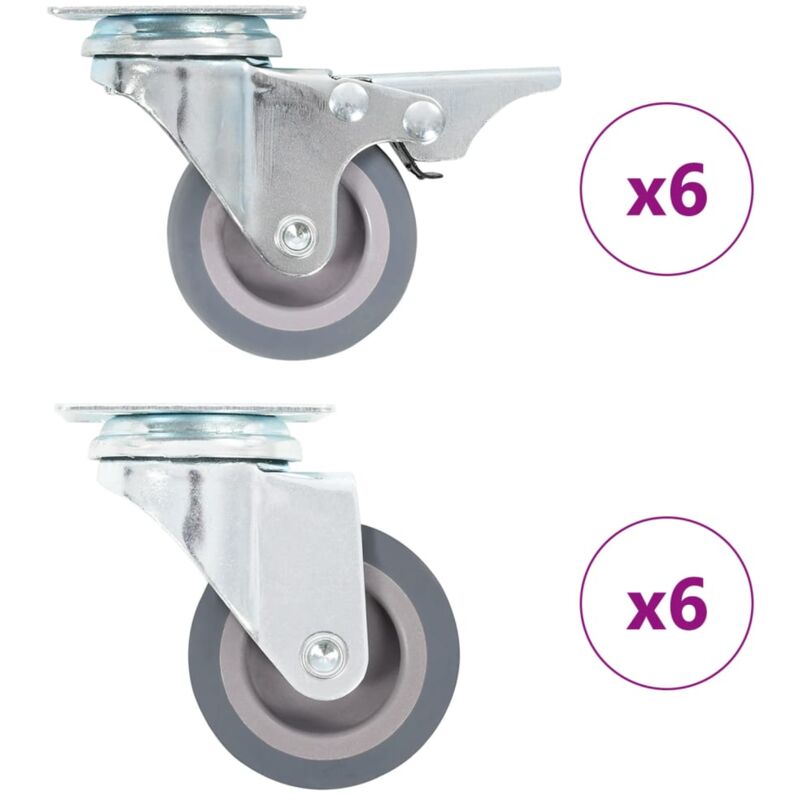 

vidaXL Ruedas giratorias 12 unidades 50 mm