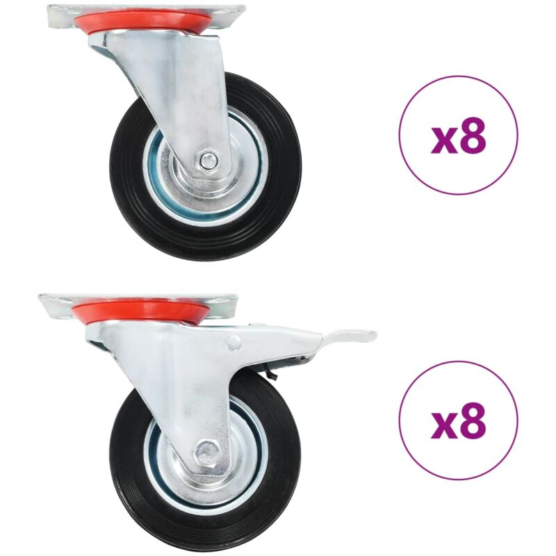 

vidaXL Ruedas giratorias 16 unidades 100 mm