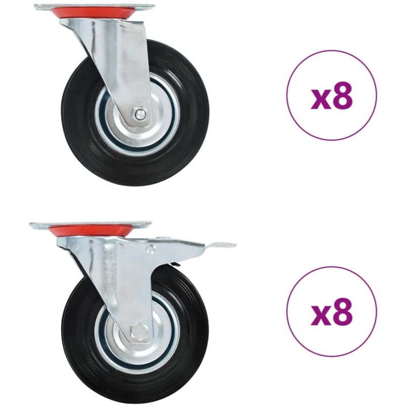 

vidaXL Ruedas giratorias 16 unidades 125 mm