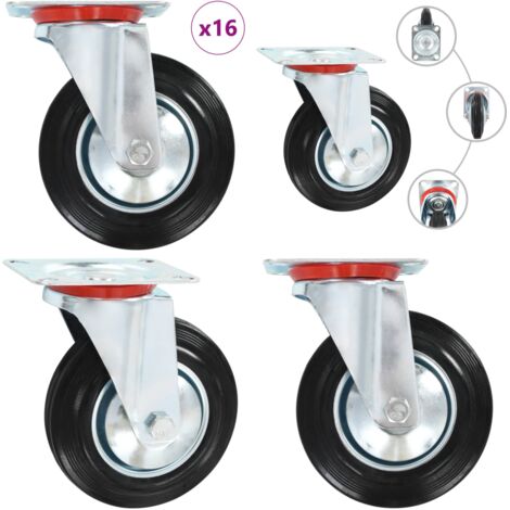 Ruedas giratorias 16 unidades 160 mm - Ruedas para muebles - Ruedas para trolleys
