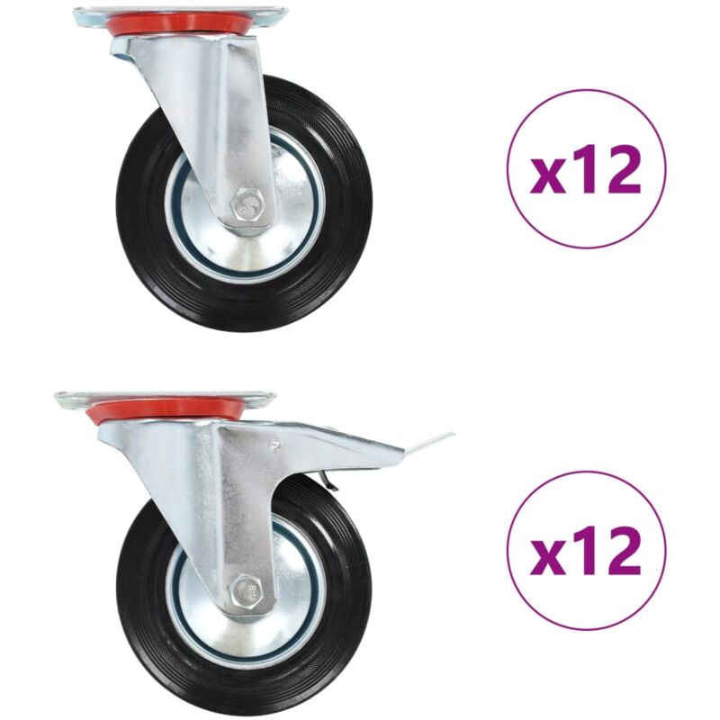 

vidaXL Ruedas giratorias 24 unidades 160 mm