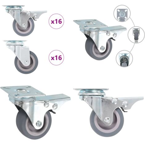 Ruedas giratorias 32 unidades 50 mm - Ruedas para muebles - Ruedas para bancos