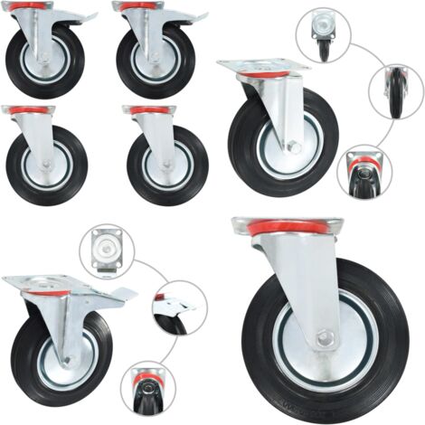 Ruedas giratorias 4 unidades 200 mm - Ruedas para muebles - Ruedas para bancos