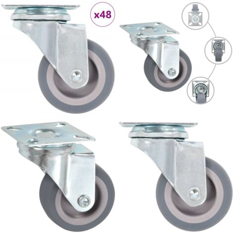 Ruedas giratorias 48 unidades 50 mm - Ruedas para muebles - Ruedas para bancos