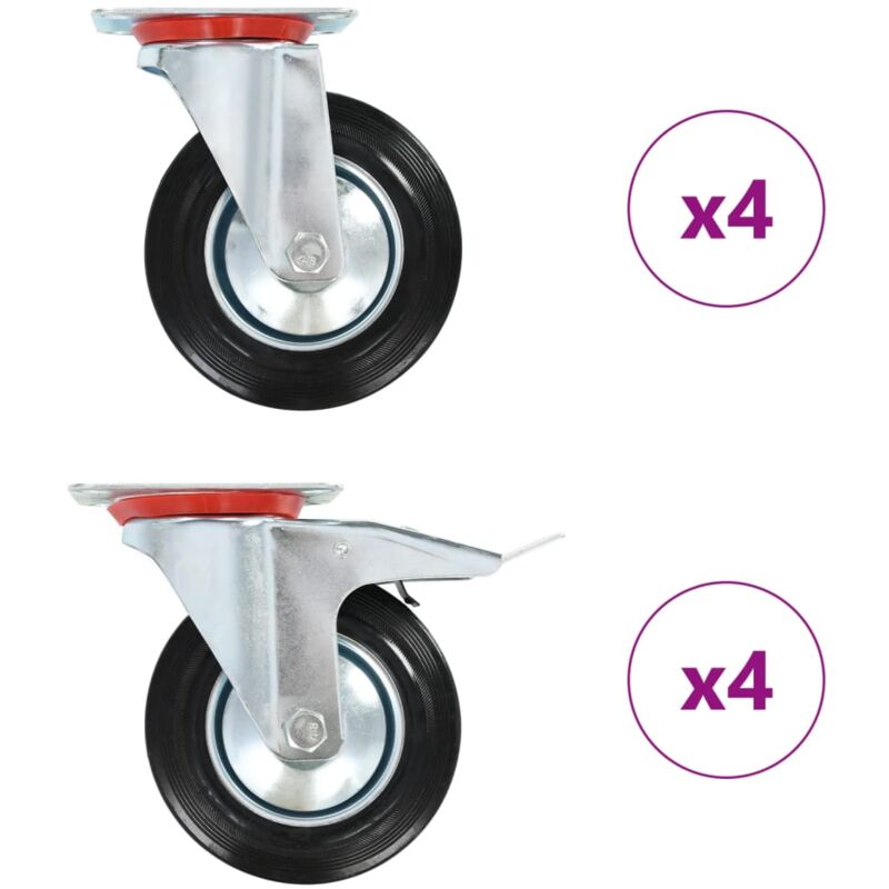 

vidaXL Ruedas giratorias 8 unidades 160 mm