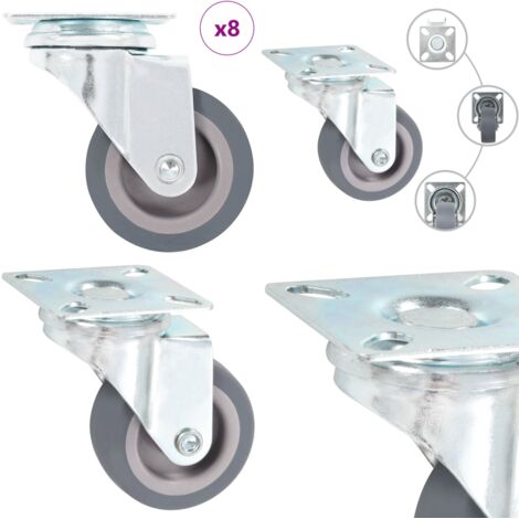 Ruedas giratorias 8 unidades 50 mm - Ruedas para muebles - Ruedas para bancos