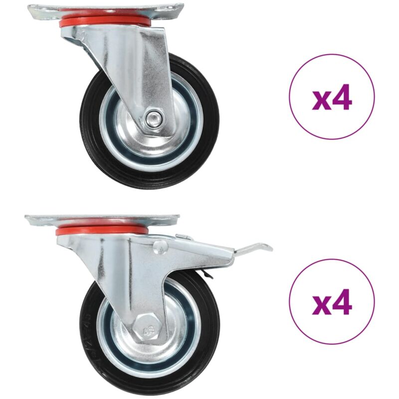 

vidaXL Ruedas giratorias 8 unidades 75 mm