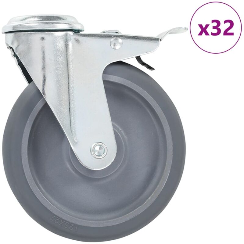 

Ruedas giratorias con agujero pasador 32 unidades 125 mm - Vidaxl