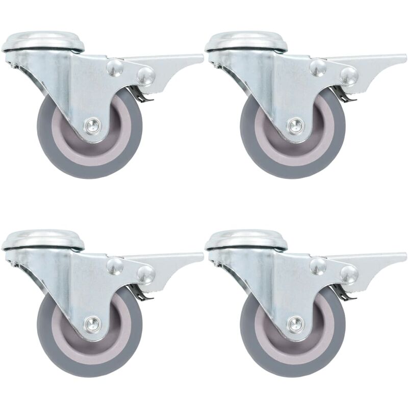 

Ruedas giratorias agujero pasador y frenos dobles 4 uds 50 mm