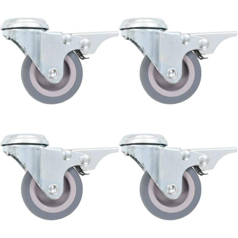 

Ruedas giratorias agujero pasador y frenos dobles 4 uds 50 mm