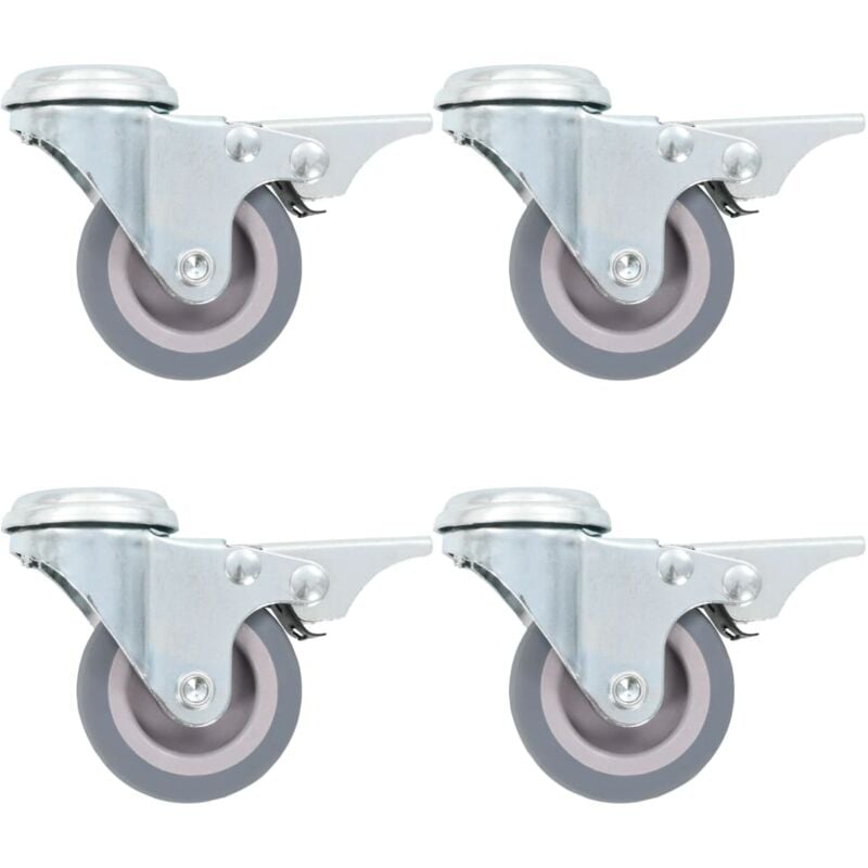 

vidaXL Ruedas giratorias agujero pasador y frenos dobles 4 uds 50 mm