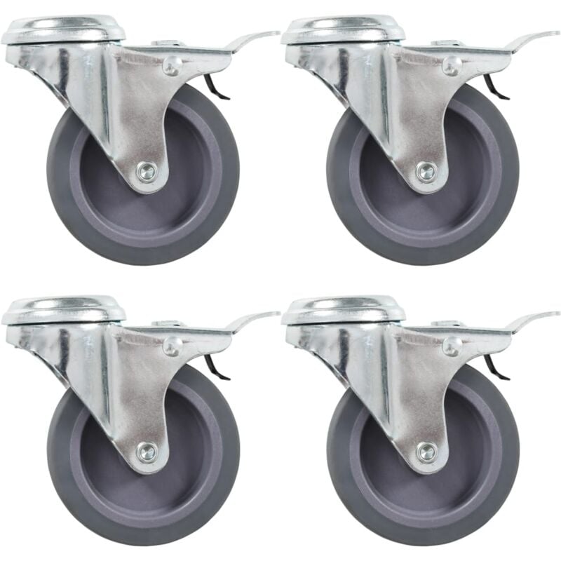 

Ruedas giratorias agujero pasador y frenos dobles 4 uds 75 mm - Vidaxl