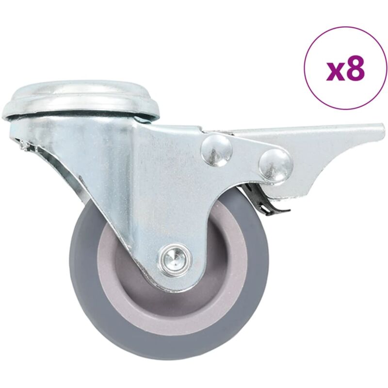 

vidaXL Ruedas giratorias con agujero pasador 8 unidades 50 mm