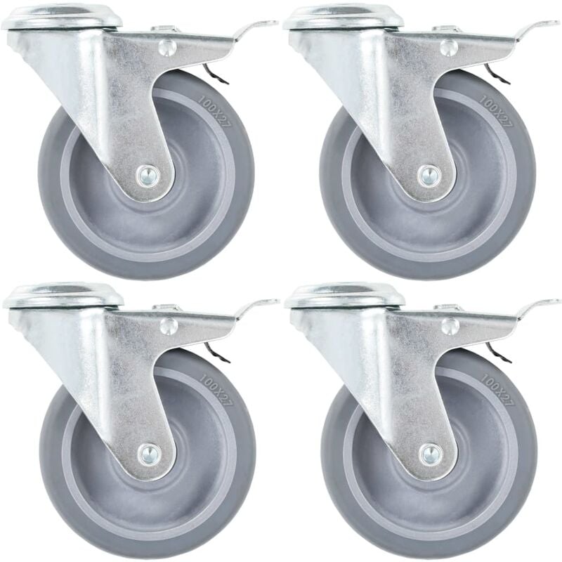 

Ruedas giratorias con agujero pasador 12 unidades 100 mm