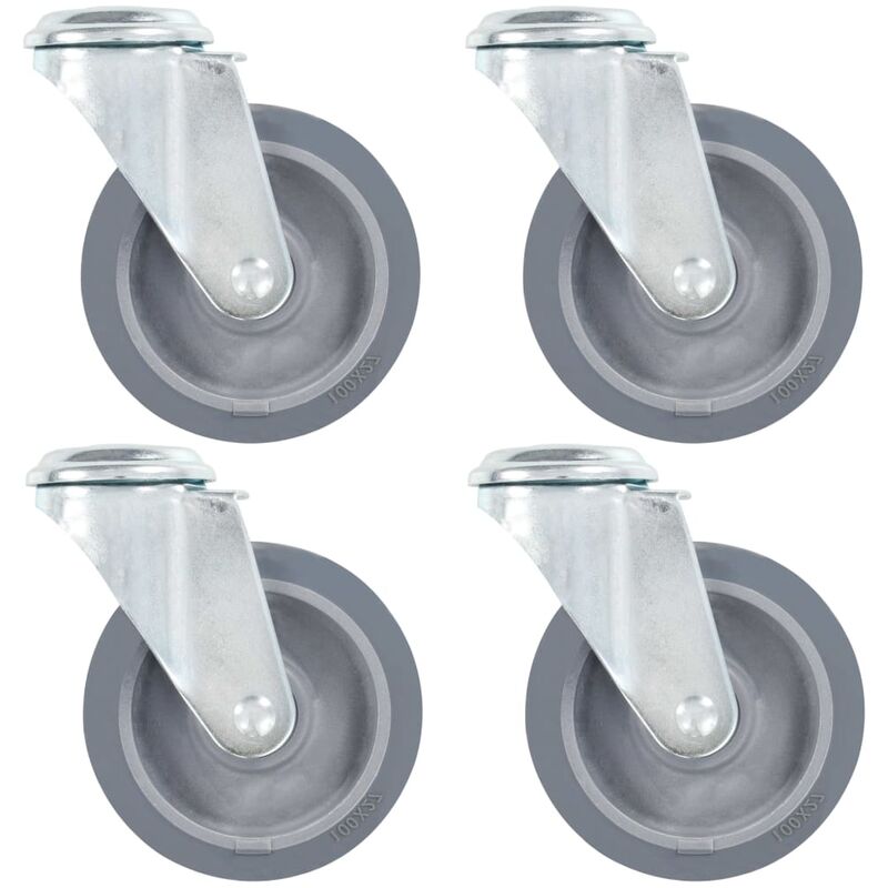 

Ruedas giratorias con agujero pasador 16 unidades 100 mm