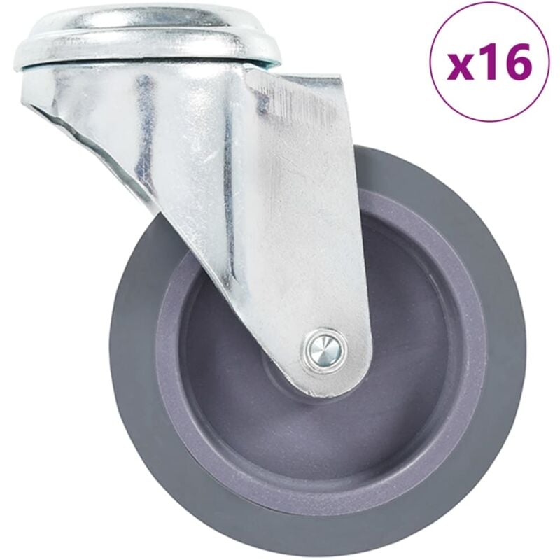 

vidaXL Ruedas giratorias con agujero pasador 16 unidades 75 mm