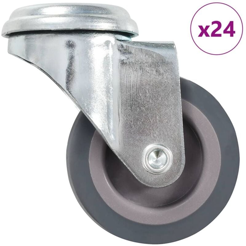 

vidaXL Ruedas giratorias con agujero pasador 24 unidades 50 mm