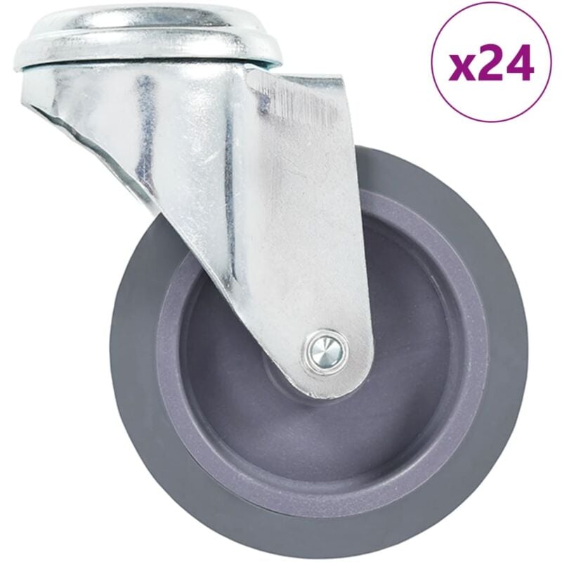 

vidaXL Ruedas giratorias con agujero pasador 24 unidades 75 mm