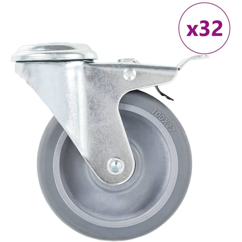 

Ruedas giratorias con agujero pasador 32 unidades 100 mm - Vidaxl