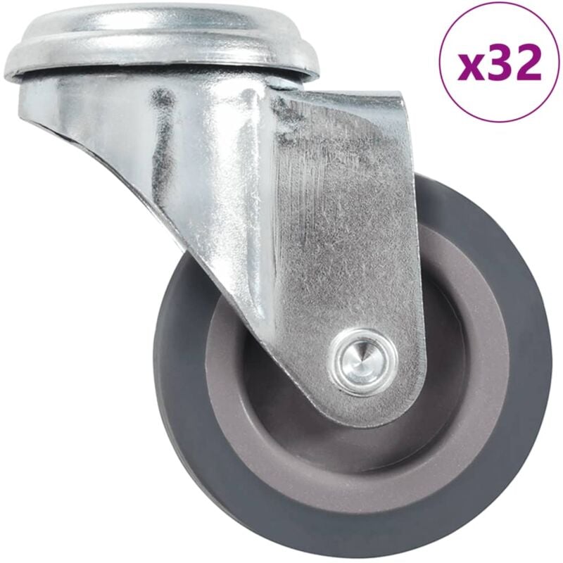 

vidaXL Ruedas giratorias con agujero pasador 32 unidades 50 mm