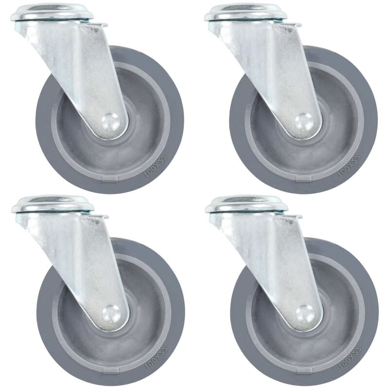 

Ruedas giratorias con agujero pasador 8 unidades 100 mm