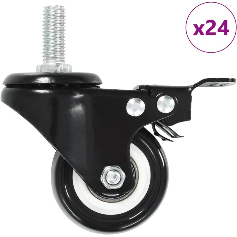 

vidaXL Ruedas giratorias con frenos 24 unidades 50 mm
