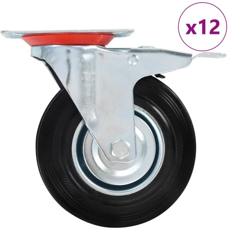 

vidaXL Ruedas giratorias 12 unidades 125 mm