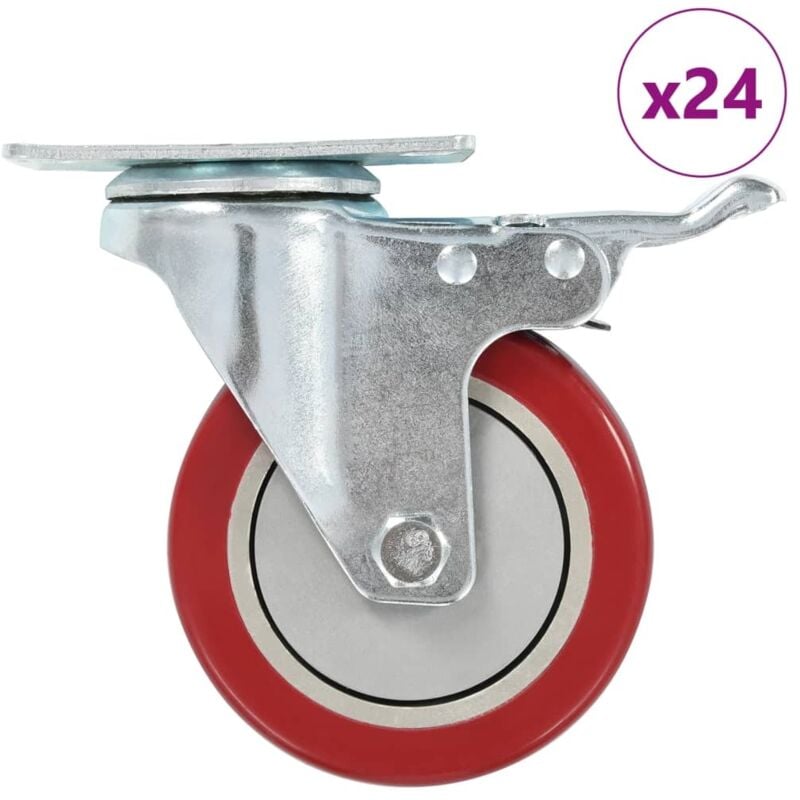

vidaXL Ruedas giratorias 24 unidades 100 mm