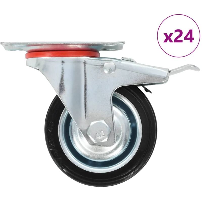 

vidaXL Ruedas giratorias 24 unidades 75 mm