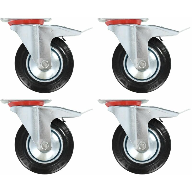 

Ruedas giratorias con frenos dobles 4 unidades 160 mm