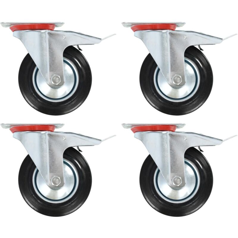

vidaXL Ruedas giratorias con frenos dobles 4 unidades 160 mm