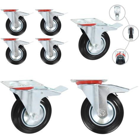 Ruedas giratorias con frenos dobles 4 unidades 160 mm - Ruedas con frenos - Ruedas para muebles