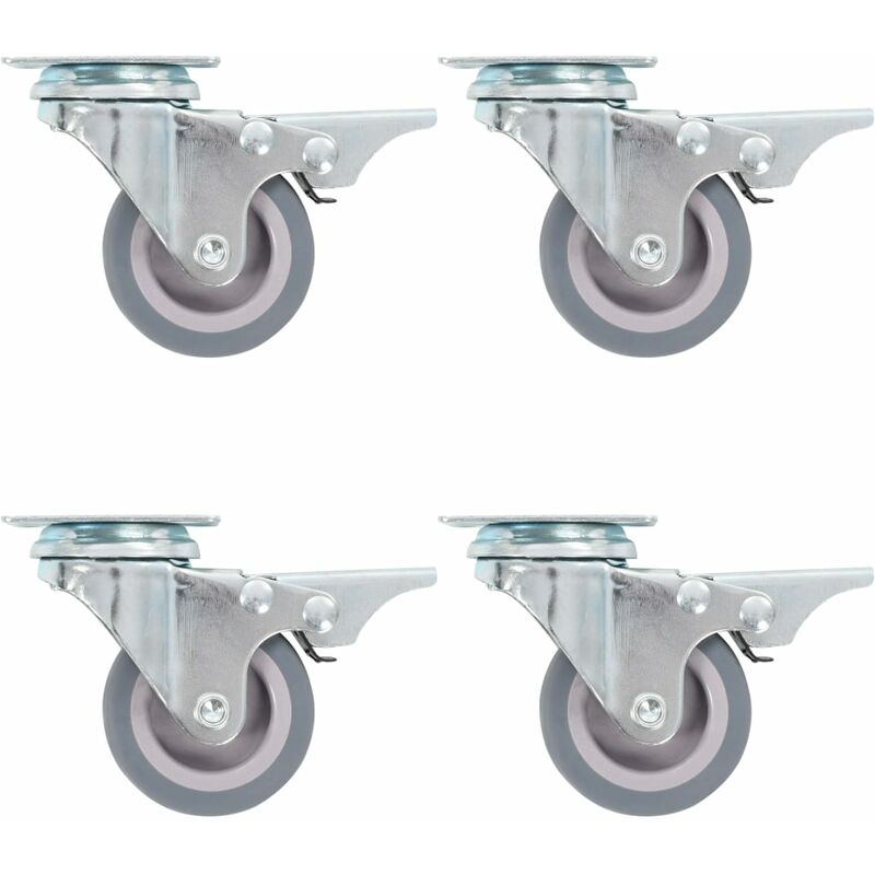 

Ruedas giratorias con frenos dobles 4 unidades 50 mm