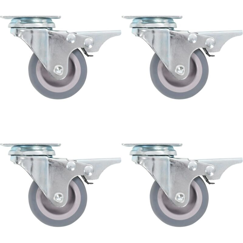

vidaXL Ruedas giratorias con frenos dobles 4 unidades 50 mm