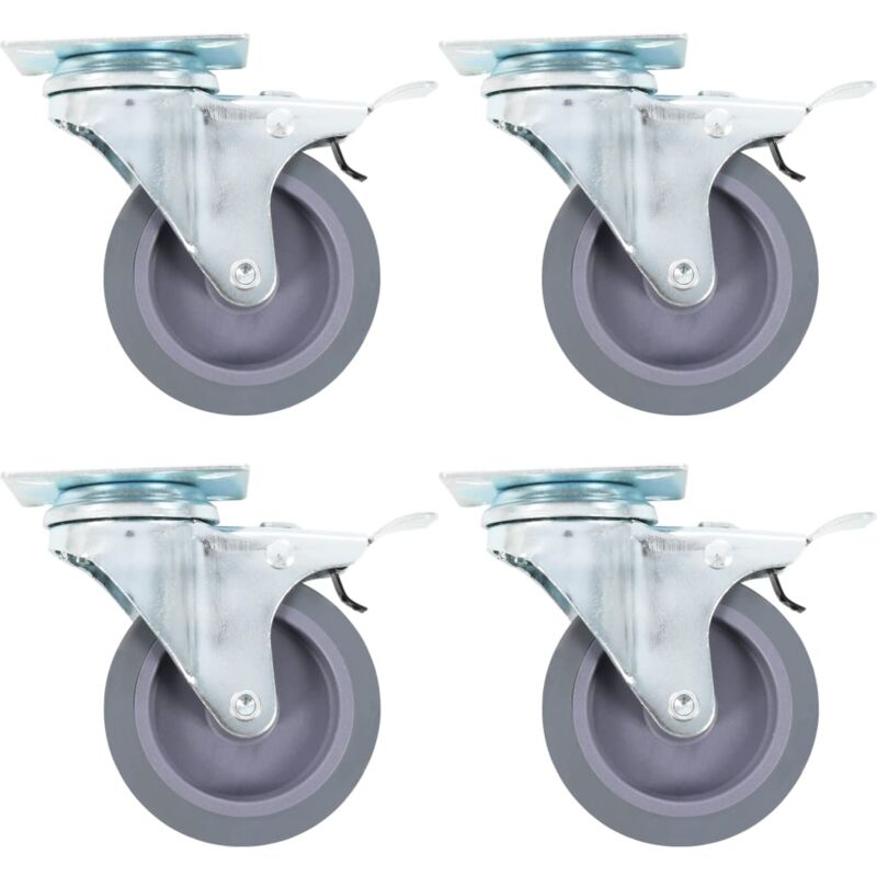 

Ruedas giratorias con frenos dobles 4 unidades 75 mm - Vidaxl