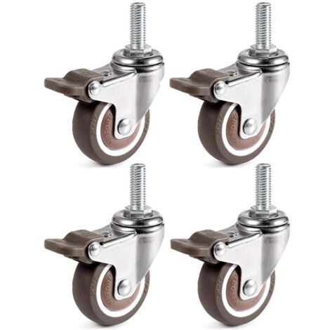Ruedas giratorias de 4 piezas, ruedas para muebles de poste de 25 mm M6 x 15 mm para carros