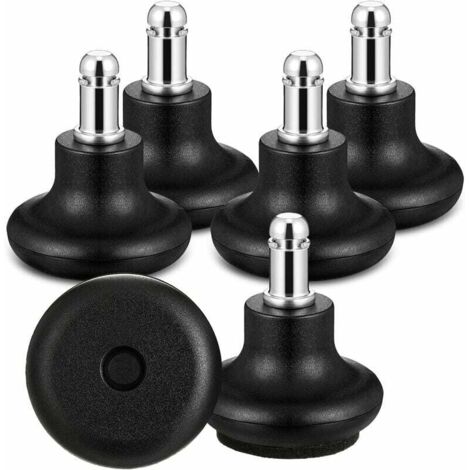 Ruedas giratorias de repuesto para silla de oficina Bell Glides, paquete de 5 (negras), ruedas giratorias de 2 pulgadas para taburetes de perfil alto.