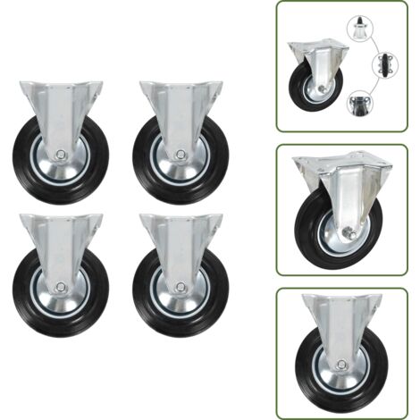 Ruedas para carritos - vidaXL Ruedas fijas 4 unidades 160 mm - Ruedas para mesas