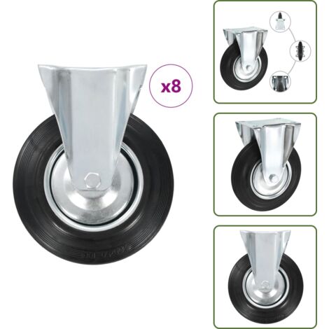 Ruedas para carritos - vidaXL Ruedas fijas 8 unidades 200 mm - Ruedas para bancos