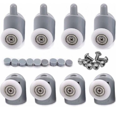 Ruedas para mampara de ducha, poleas, ruedas para puerta corredera de baño, 25 mm, 8 piezas,