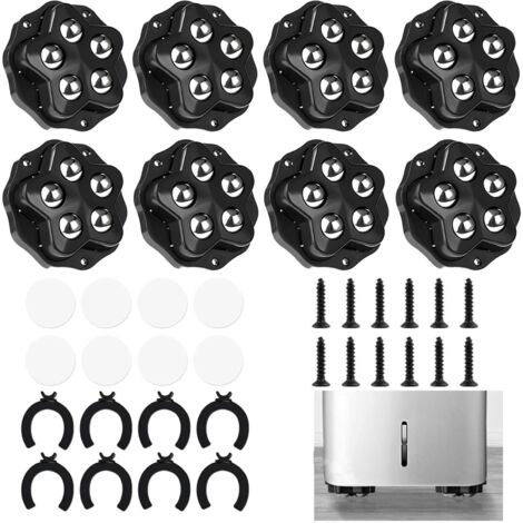 Ruedas para muebles, juego de 8 mini ruedas con rodamientos de bolas, ruedas giratorias autoadhesivas de 360 grados, ruedas resistentes con 5 rodamientos de bolas para muebles pesados, electrodoméstic